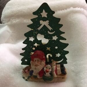 Charming Green Christmas Tree Ornament with Santa and Duck